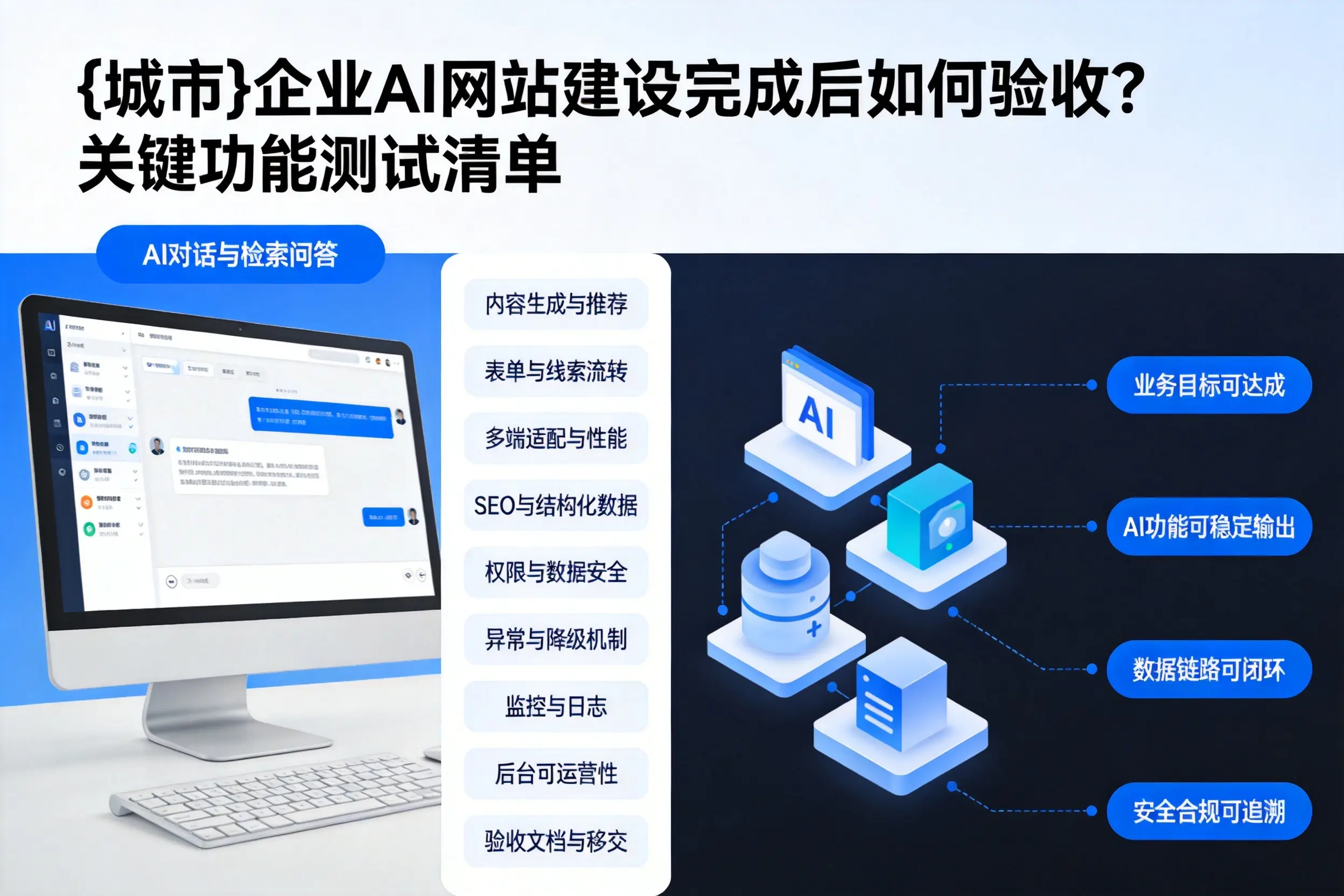 河南企业AI网站建设完成后如何验收？关键功能测试清单