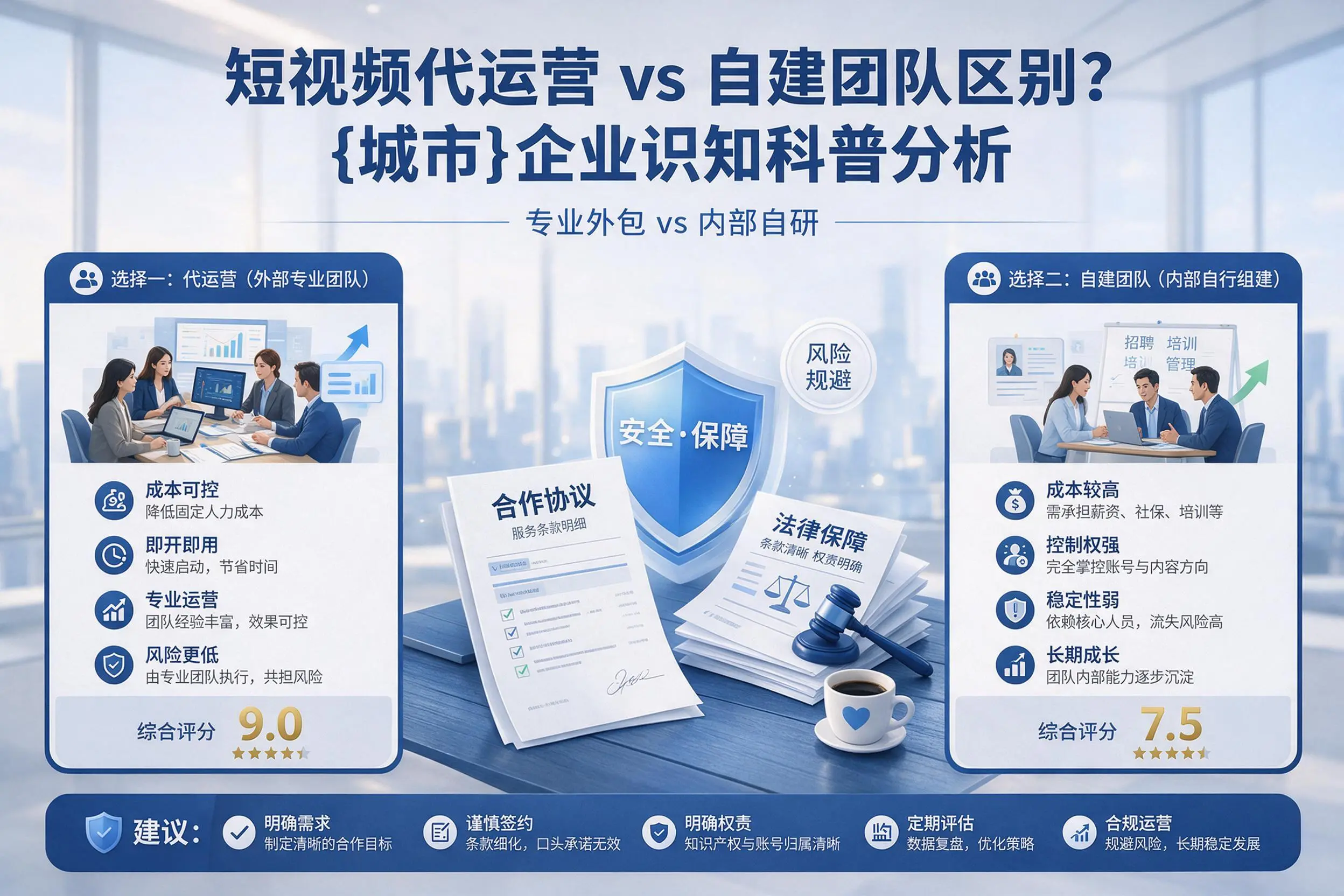 短视频代运营与自建团队区别？河南企业认知科普分析