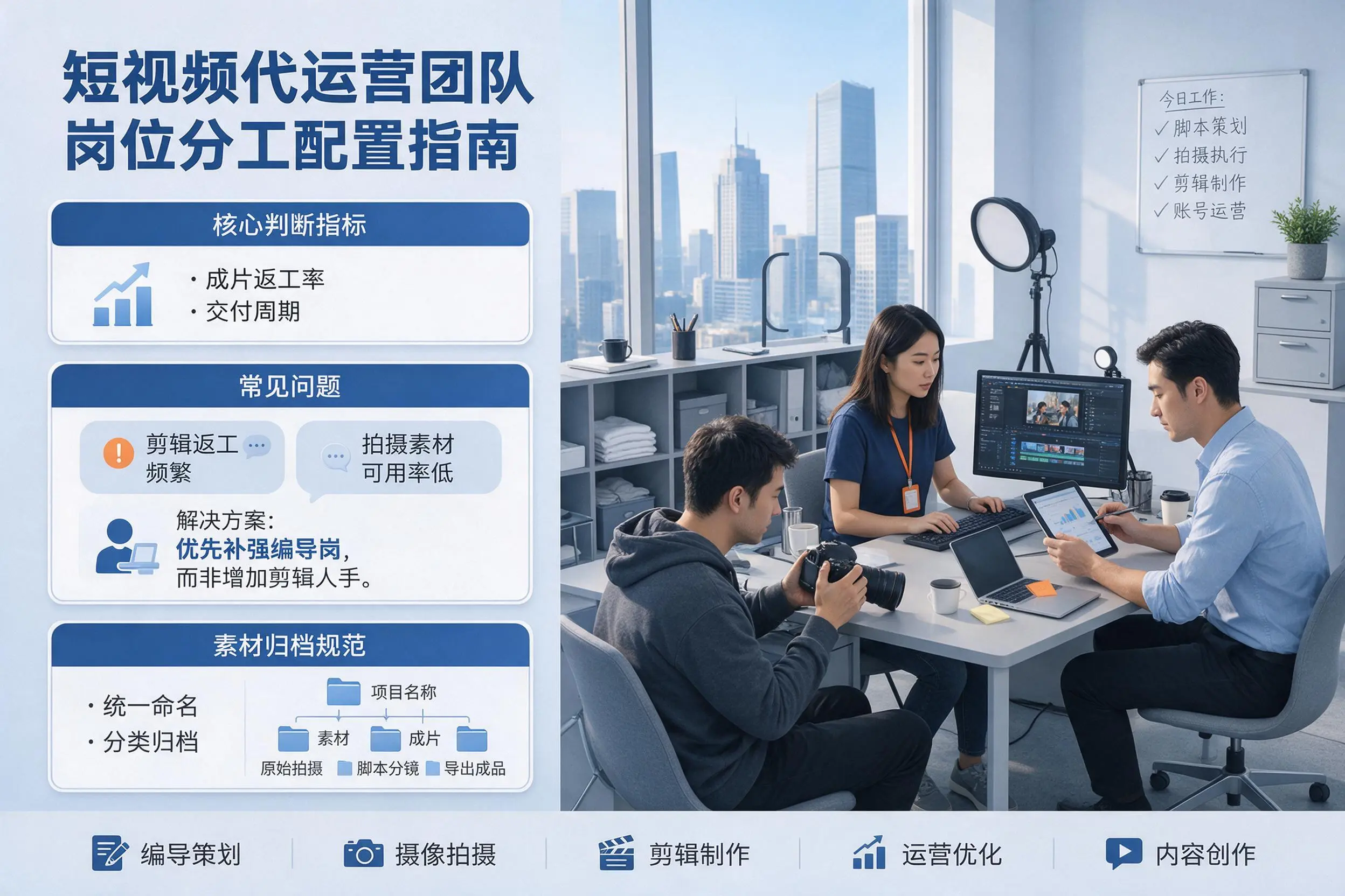 短视频代运营团队如何配置？河南企业岗位分工科普说明
