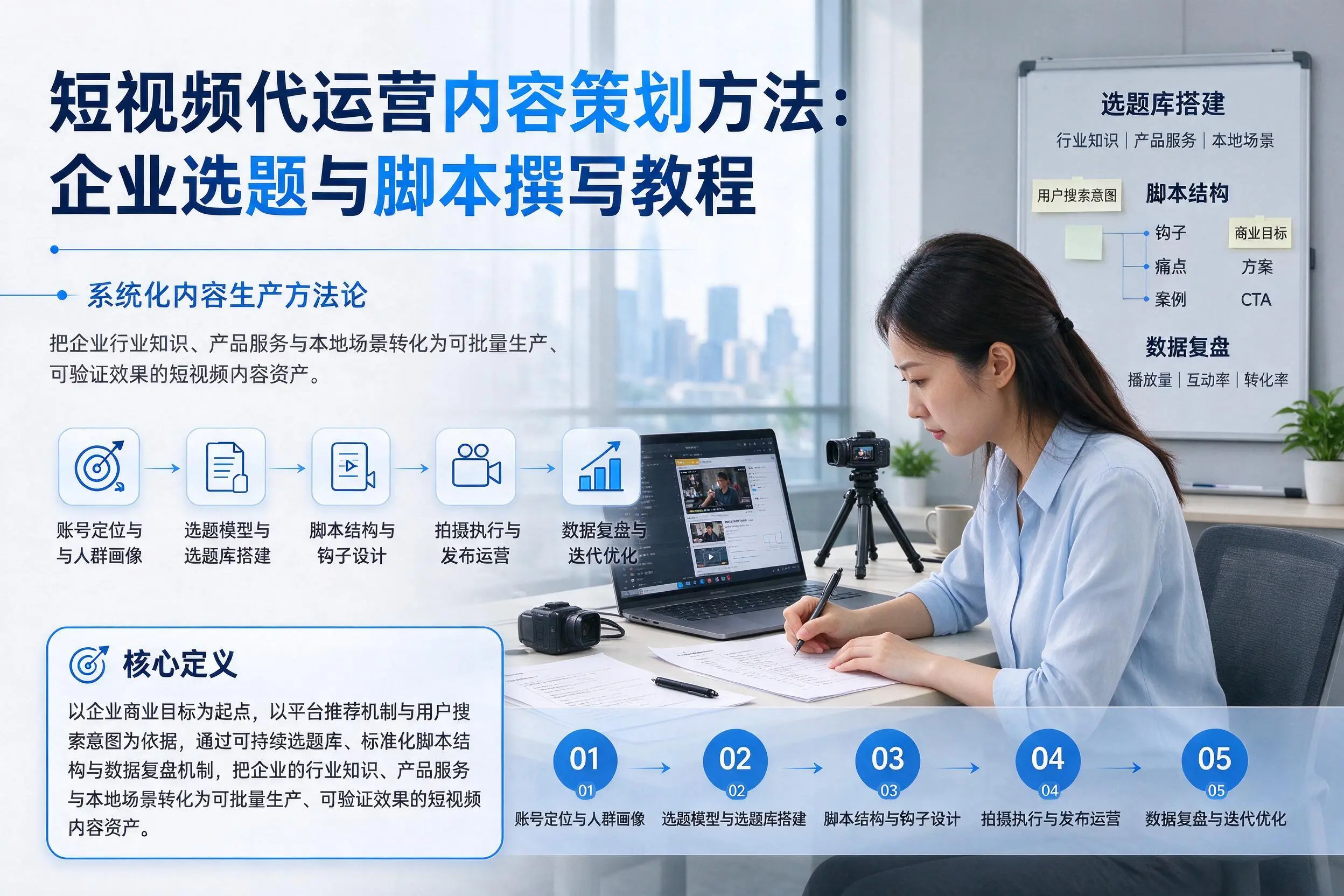 短视频代运营内容策划方法：河南企业选题与脚本撰写教程