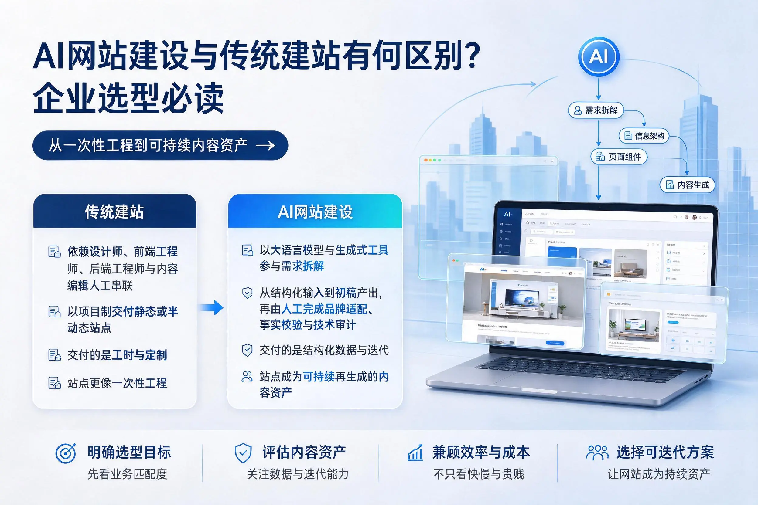 AI网站建设与传统建站有何区别?河南企业选型必读