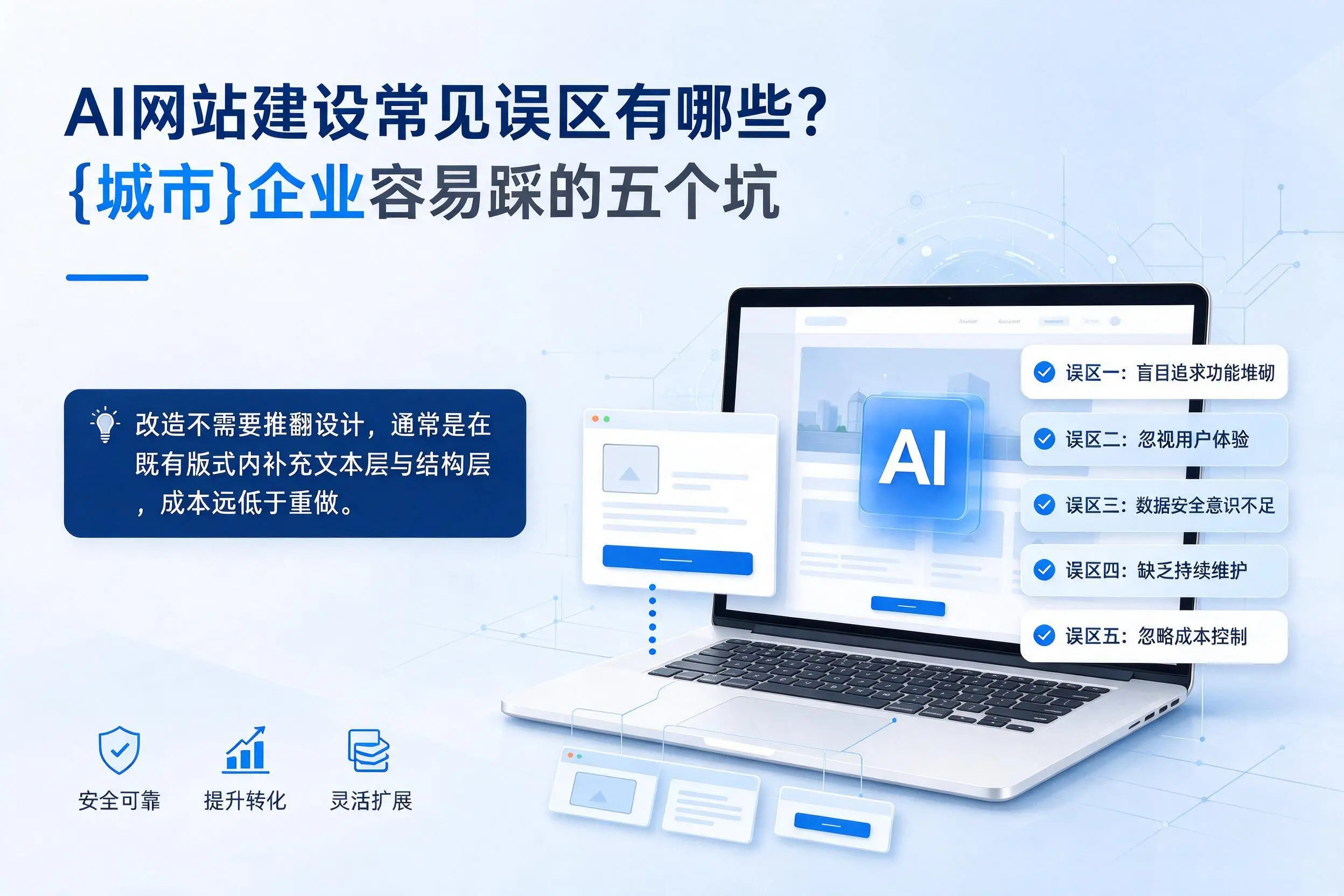 AI网站建设常见误区有哪些?河南企业容易踩的五个坑