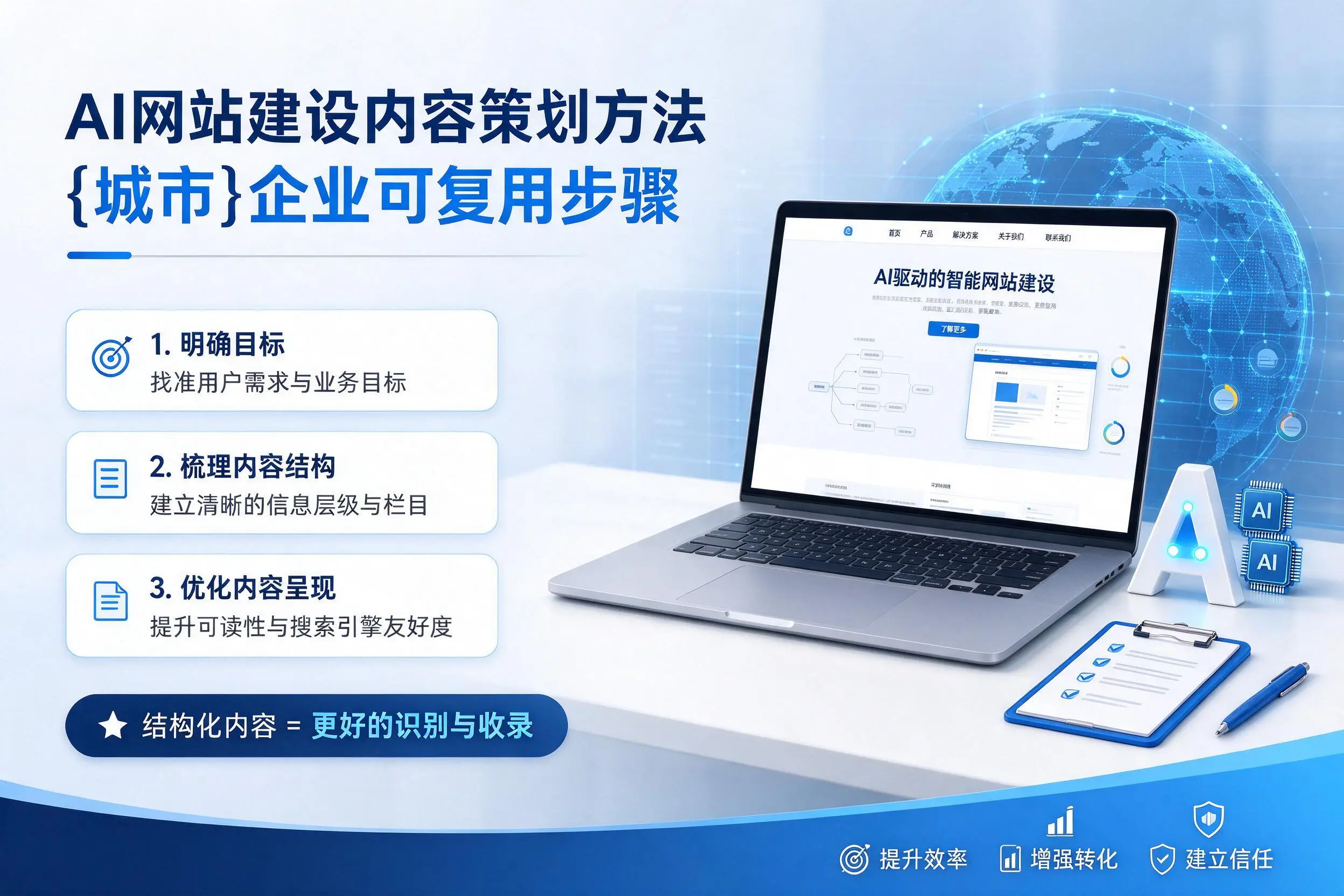 AI网站建设内容策划方法，河南企业可复用步骤