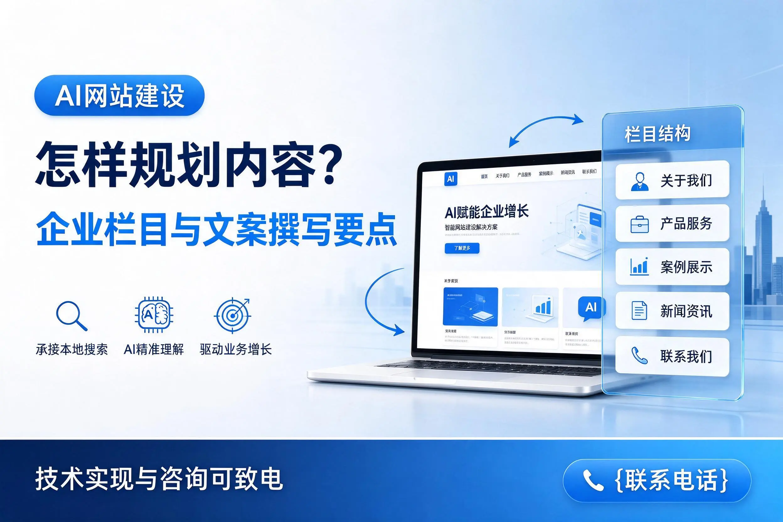 AI网站建设怎样规划内容?河南企业栏目与文案撰写要点
